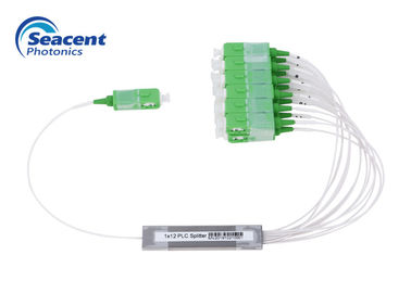 1x12 Mini Fiber Optik PLC Splitter Mükemmel Kanal Tekdüzeliği SC / APC Konnektörlü