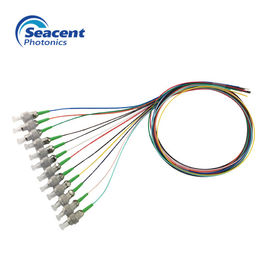 ST / APC veya FC / APC Konnektörlü Dayanıklı Fiber Optik Pigtail 12 Renkli Işın