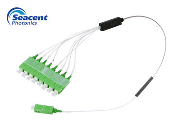 1x8 Şube Tipi Fiber Optik Plc Bölücü İyi Kanal Tekdüzeliği 1260-1650 Nm