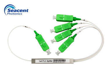 Mini Type 1x4 Fiber Optic Plc Splitter With SC/APC Connector Low Insertion Loss
